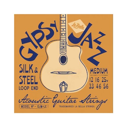 La Bella GJM-LE Gypsy Jazz Silk & Steel - Medium, Loop-Ends