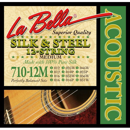 La Bella 710-12M 12-String Acoustic Guitar Silk & Steel - Medium