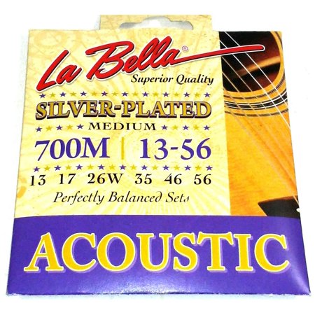 La Bella 700M Silver-Plated Acoustic Guitar - Medium