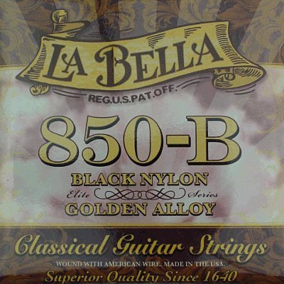 La Bella 850-B Elite - Black Nylon, Golden Alloy