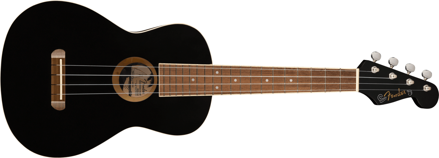 Fender Avalon Tenor Ukulele, Walnut Fingerboard, Black