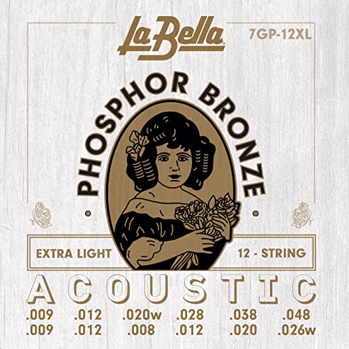 La Bella 7GP-12XL 12-String Acoustic Phosphor Bronze - Extra Light