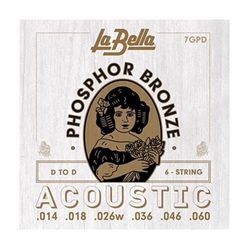 La Bella 7GPD Phosphor Bronze Acoustic Guitar - D to D Tuning 14-60