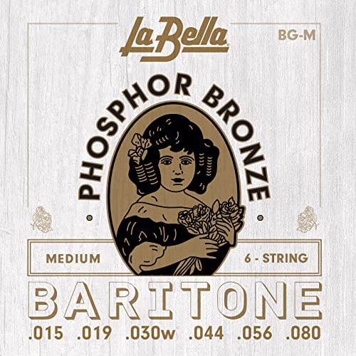 La Bella BG-M Acoustic Baritone, Phosphor Bronze - Medium