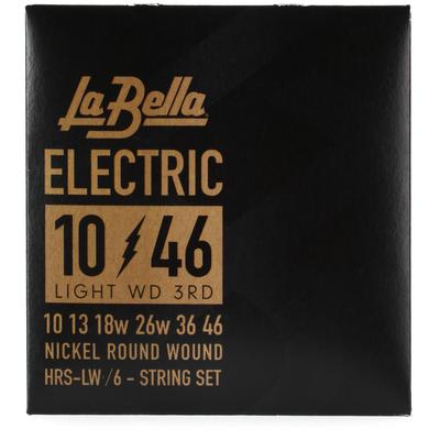 La Bella HRS-LW Electric Guitar Strings, Wound 3rd - Light 10-46