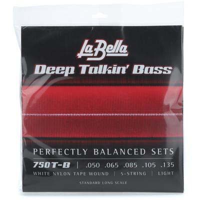 La Bella 750T-B White Nylon Tape, 5-String - Light 50-135