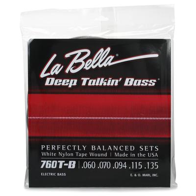 La Bella 760T-B White Nylon Tape - Standard, 5-String - 60-135