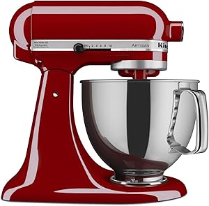 Kitchenaid 110V ARTISAN® STAND MIXER WITH 5-QT SS BOWL W/ HANDLE, 10 SPEEDS, 325 WATTS.