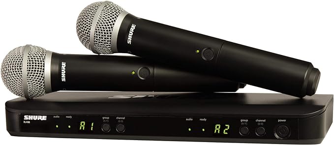 Sistema de micrófono de mano inalámbrico de doble canal Shure BLX288/PG58 - Banda J11 