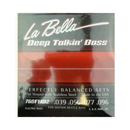 La Bella 760FHB2 Beatle Bass Stainless Steel Flat Wound - 39-96