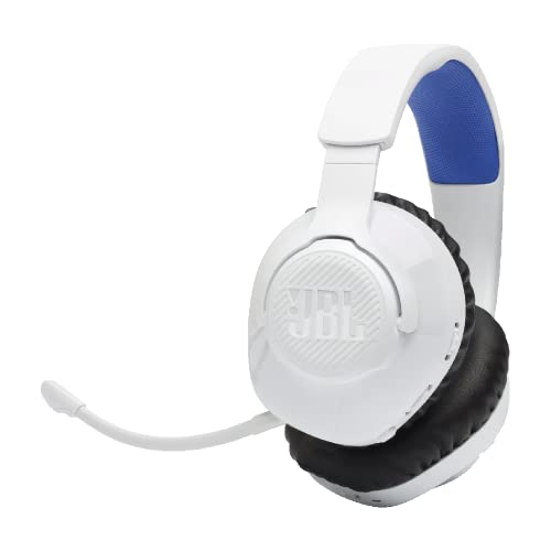 JBL Quantum 360P for PlayStation - 2.4Ghz Digital Wireless or Bluetooth Over-ear - White and Blue