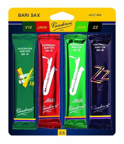 Vandoren SRMIXB25 Jazz Mix Baritone Saxophone Reeds - 2.5 (4-pack)