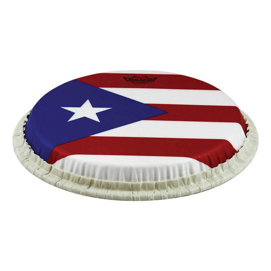 REMO **Special Order**, Conga Drumhead, Tucked, 11.75", SKYNDEEP®, "Puerto Rican Flag" Graphic