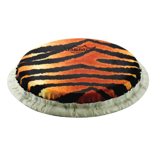 REMO **Special Order**, Bongo Drumhead, Tucked, 7.15", SKYNDEEP®, "Tiger Stripe" Graphic