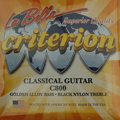 La Bella C800 Criterion Classical, Black Nylon, Golden Alloy