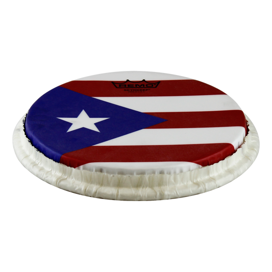 Remo Bongo Drumhead, Tucked, 8.5", Skyndeep, 'Puerto Rican Flag' Graphic