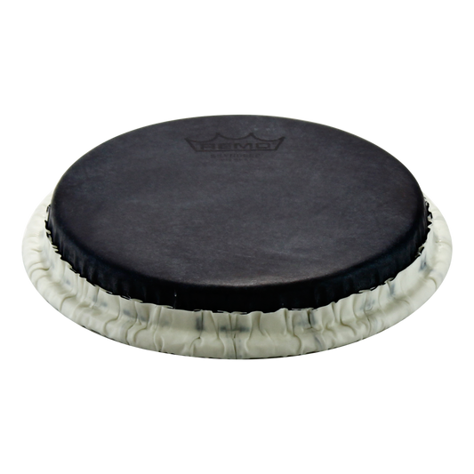 Remo Bongo Drumhead, Tucked, 8.5", Skyndeep, 'Black Calfskin' Graphic