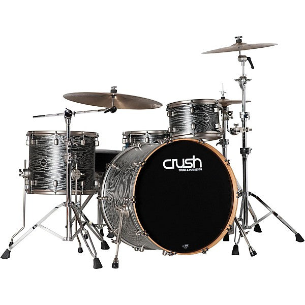 Crush Drums Sublime AXM Series 4 Pc Shell Pack High Gloss Black w Silver Sparkle