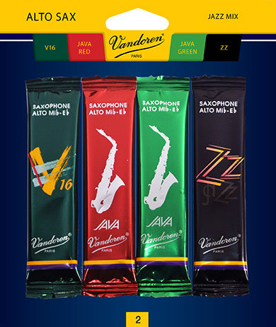 Vandoren SRMIXA2 - Jazz Mix Alto Saxophone Reeds - 2.0 (4-pack)