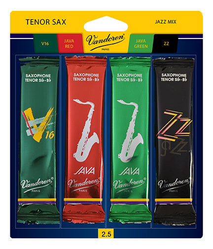 Vandoren SRMIXT25 - Jazz Mix Tenor Saxophone Reeds - 2.5 (4-pack)