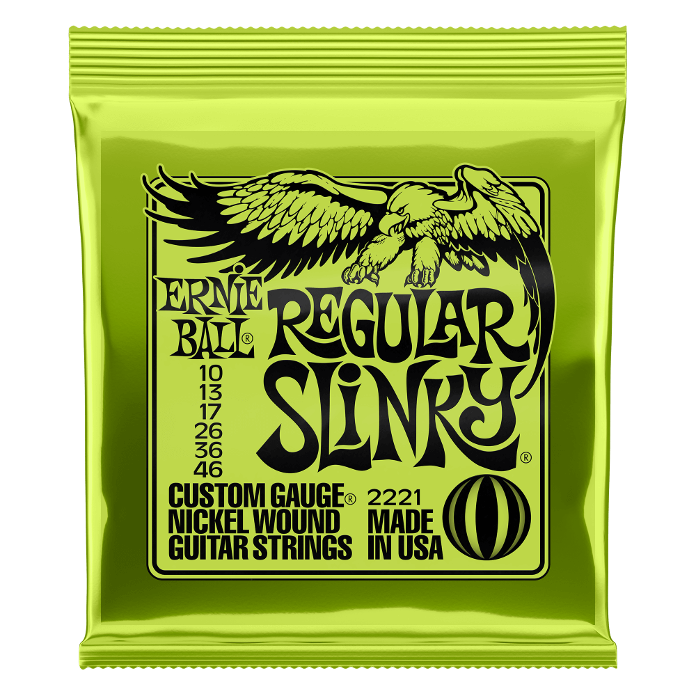 Ernie Ball 2221 Regular Slinky Wound Electric Guitar Strings - .010-.046 Regular Slinky