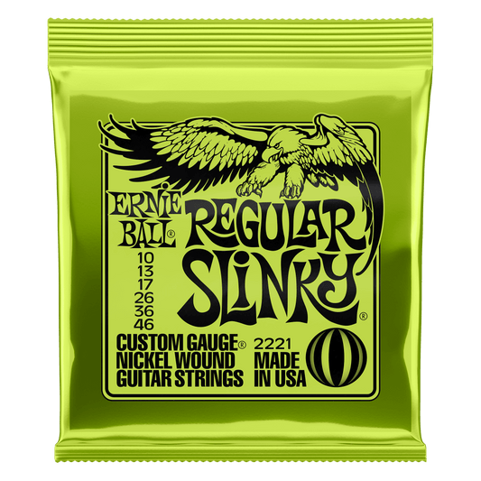 Ernie Ball 2221 Regular Slinky Wound Electric Guitar Strings - .010-.046 Regular Slinky