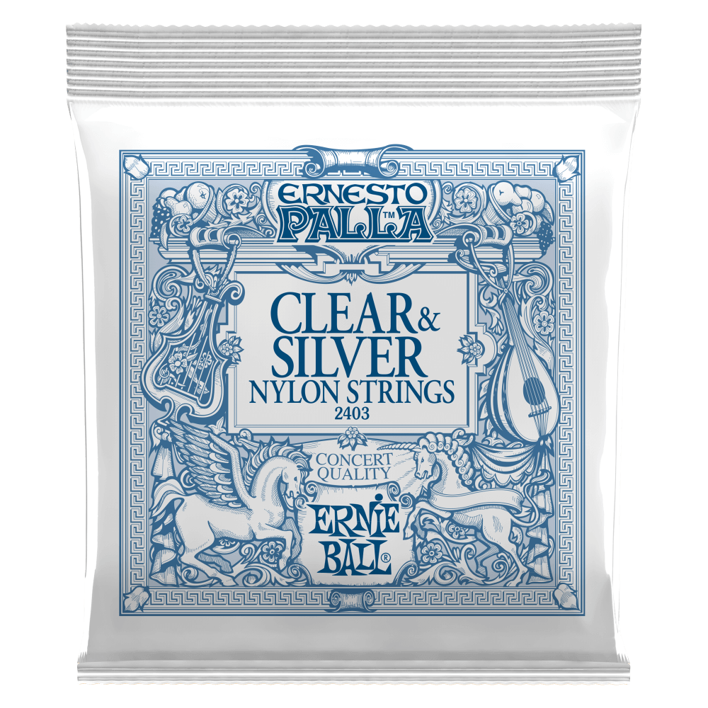 Ernie Ball 2403 Ernesto Palla Clear & Silver Nylon Classical Guitar Strings - Medium Tension