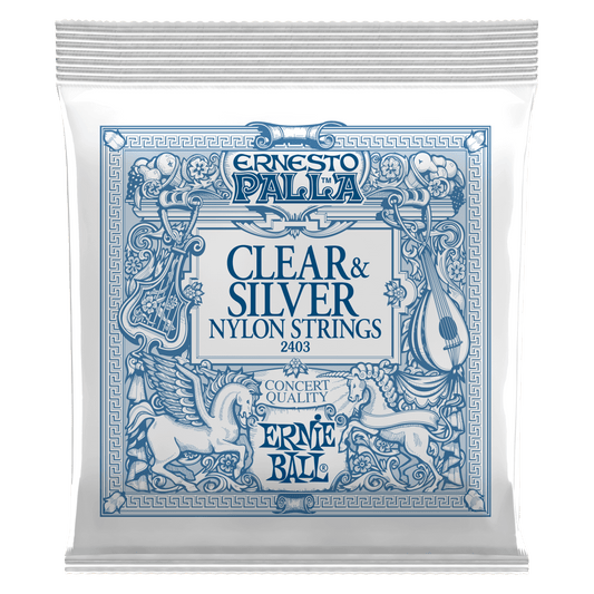 Ernie Ball 2403 Ernesto Palla Clear & Silver Nylon Classical Guitar Strings - Medium Tension