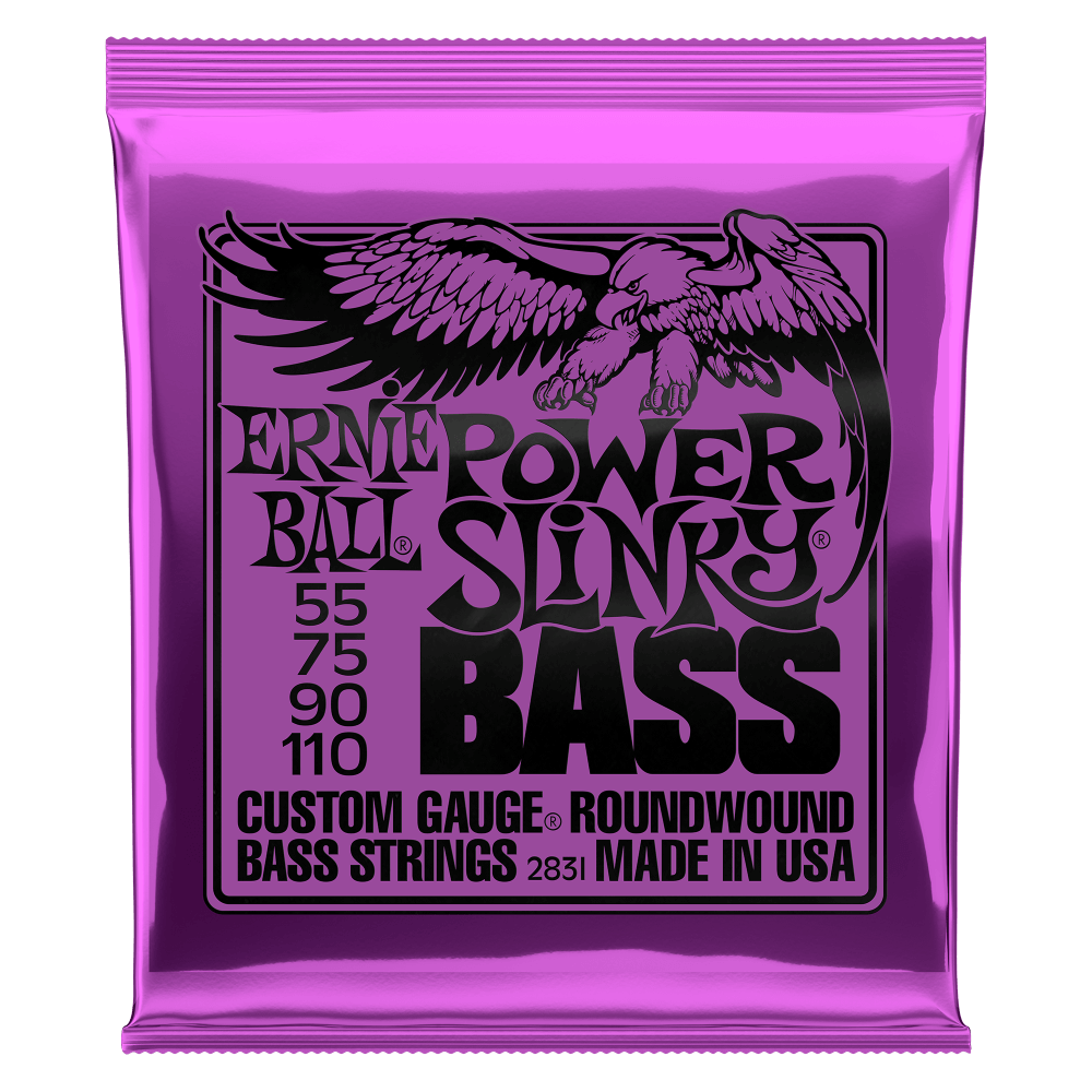 Ernie Ball 2831 Power Slinky Nickel Wound Electric Bass Guitar Strings - .055-.110 P02831