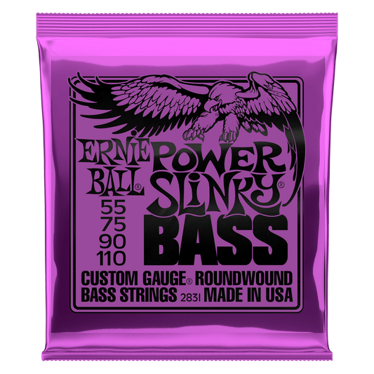 Ernie Ball 2831 Power Slinky Nickel Wound Electric Bass Guitar Strings - .055-.110 P02831