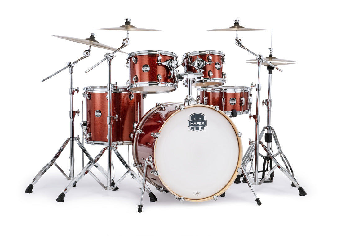 Mapex Mars Birch 5 Piece Rock Shell Pack, Blood Orange Sparkle (OR)