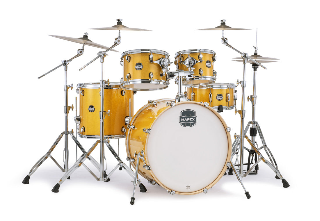 Mapex Mars Birch 5 Piece Rock Shell Pack, Sunflower Sparkle (YD)