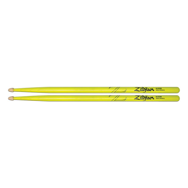 Zildjian Acorn Drumsticks - 5A - Neon Yellow