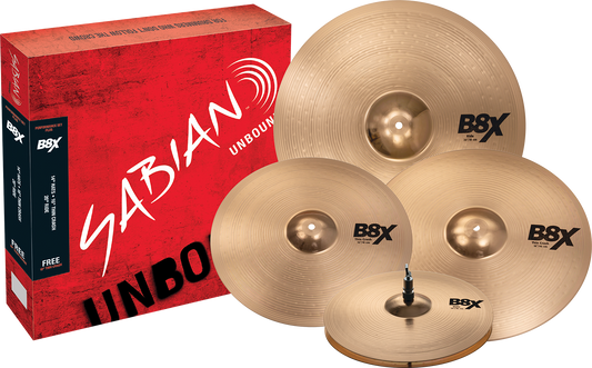 Sabian B8X Performance Cymbal Set - 14/16/20 inch - with Free 18 inch Crash