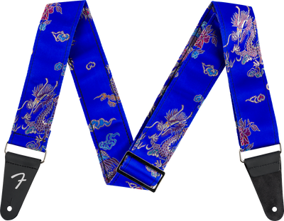 Fender Satin Dragon Guitar Strap, Royal Blue