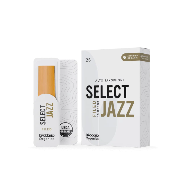 D'Addario Organics Select Jazz Filed Alto Saxophone Reeds - 3 Medium (10-pack)