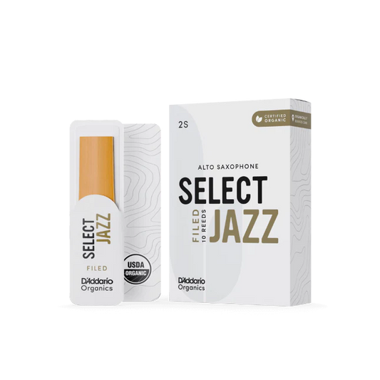 D'Addario Organics Select Jazz Filed Alto Saxophone Reeds - 3 Medium (10-pack)