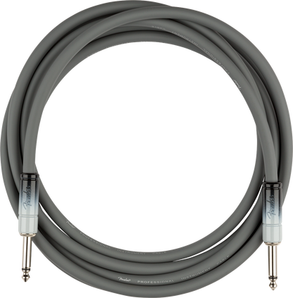 AUDIOINCLINED Fender Ombré 10-foot instrument cable in silver smoke with straight-to-straight connectors.