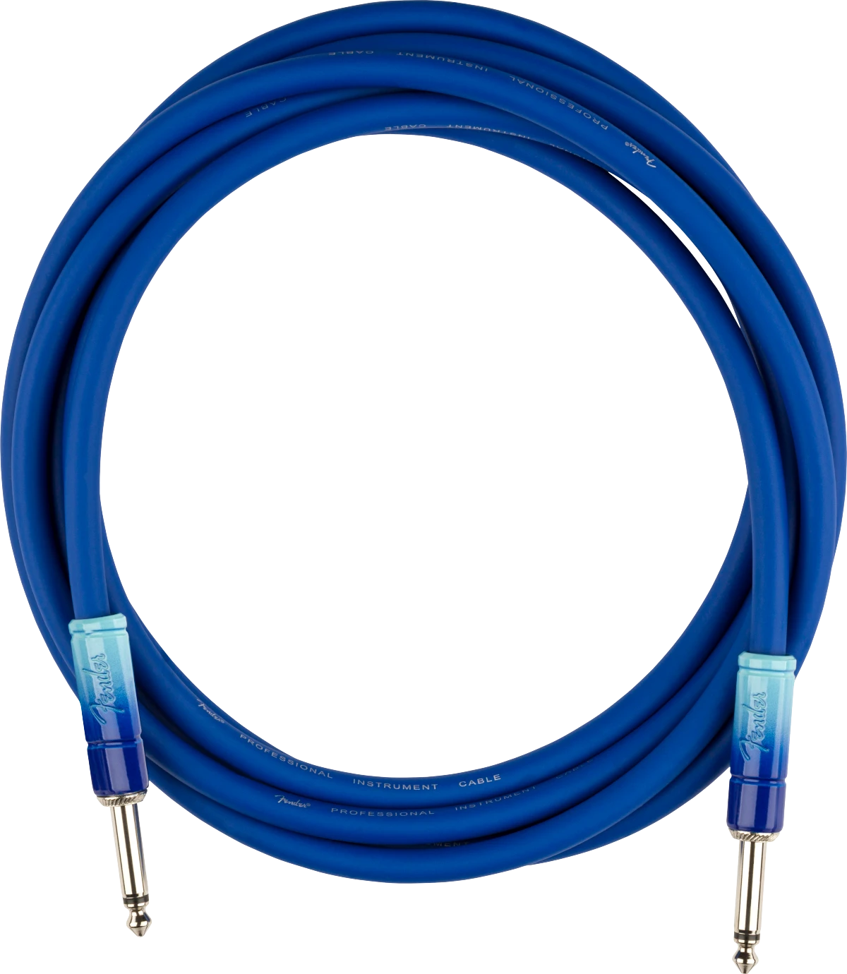 AUDIOINCLINED Fender Ombré Series 10ft instrument cable in a blue gradient design with durable connectors