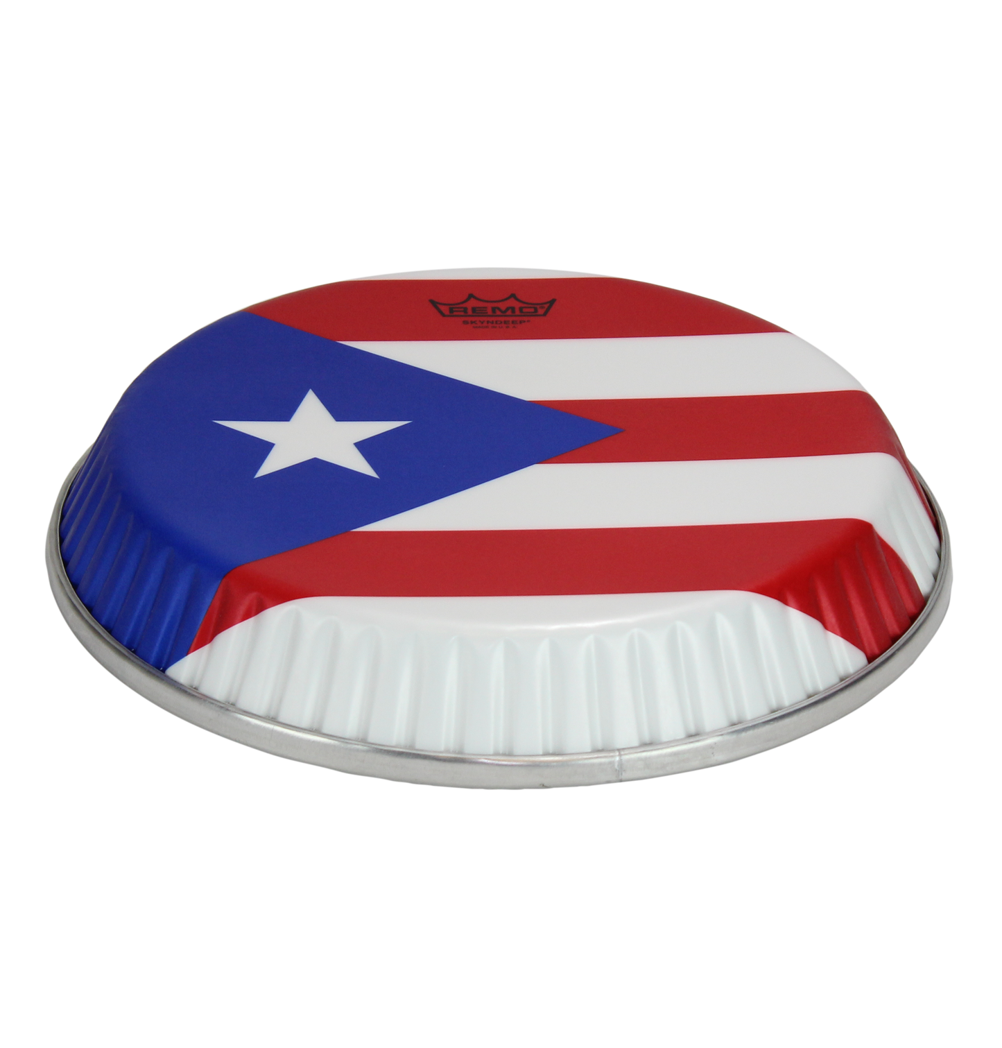 Remo Conga Drumhead (GB), Symmetry, 11.06" D1, Skyndeep, 'Puerto Rican Flag' Graphic