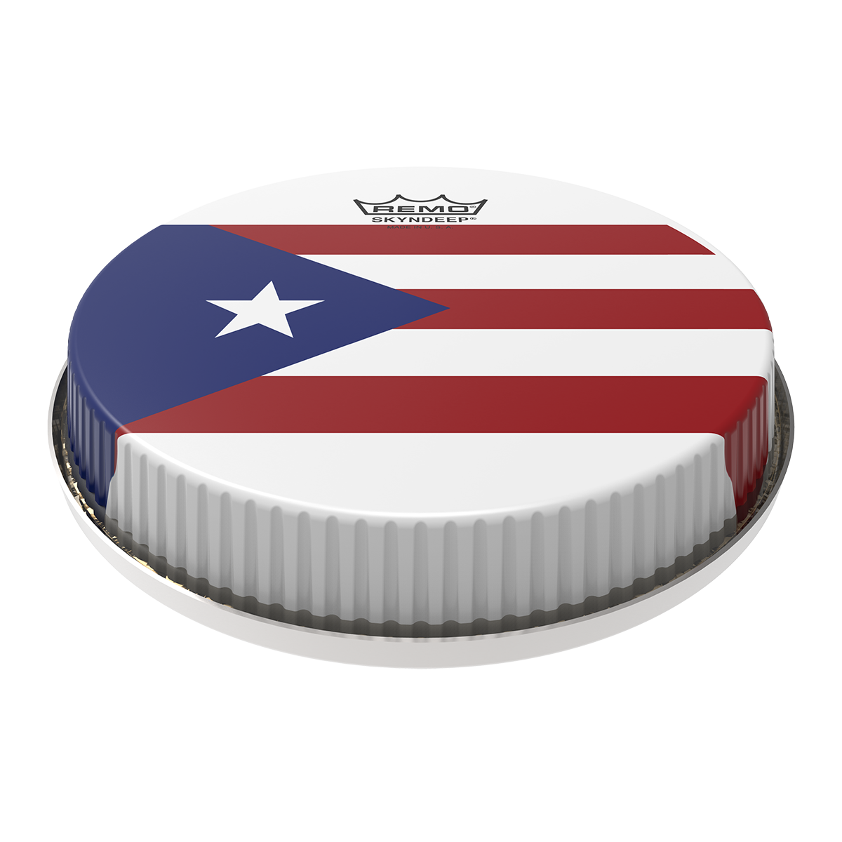 Remo Bongo Drumhead, R-Series, 9.00", Skyndeep, 'Puerto Rican Flag' Graphic