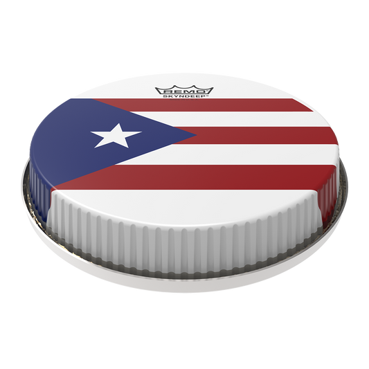 Remo Bongo Drumhead, R-Series, 9.00", Skyndeep, 'Puerto Rican Flag' Graphic