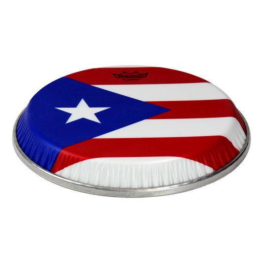 Remo Conga Drumhead, Symmetry, 9.75" D2, Skyndeep, 'Puerto Rican Flag' Graphic