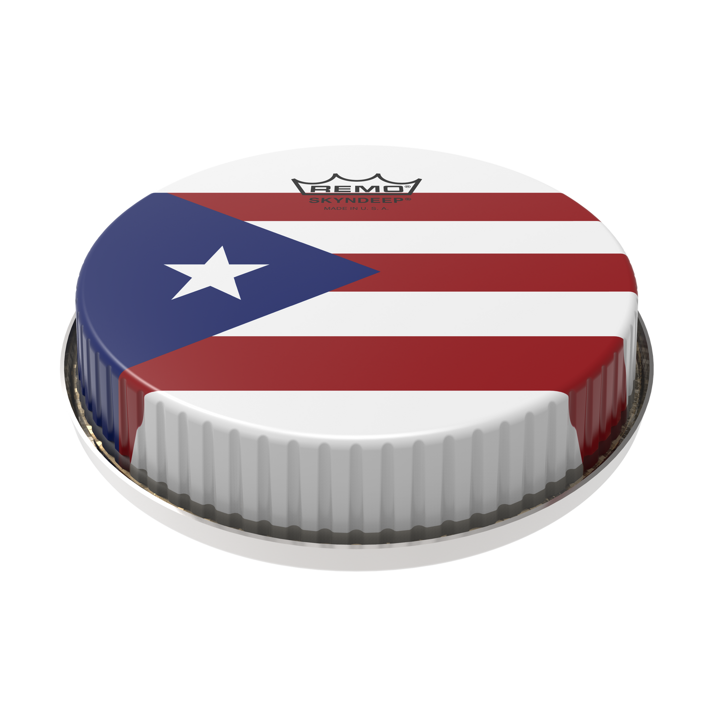 Remo Bongo Drumhead, R-Series, 7.15", Skyndeep, 'Puerto Rican Flag' Graphic