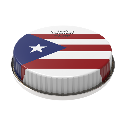 Remo Bongo Drumhead, R-Series, 7.15", Skyndeep, 'Puerto Rican Flag' Graphic