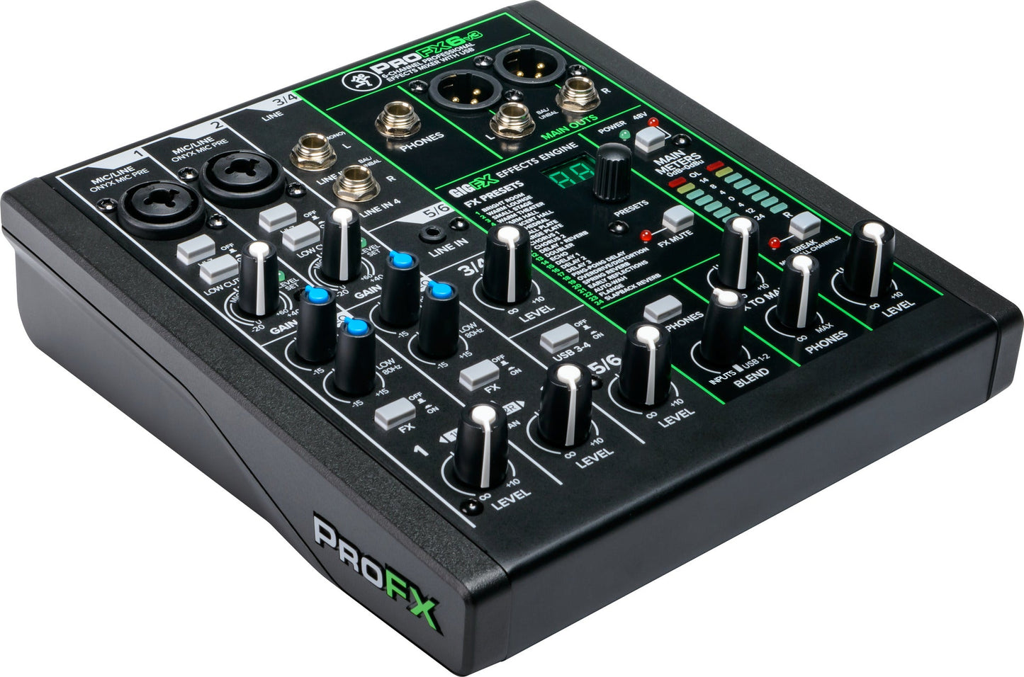 Mackie ProFX6v3+ 6 Channel Professional Effects Mixer with USB