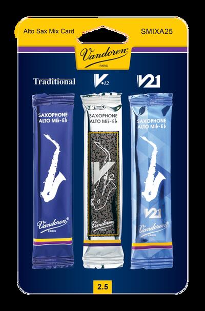 Vandoren SMIXA25 - Mixed Alto Saxophone Reeds - 2.5 (3-pack)