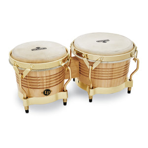 Latin Percussion Matador Siam Oak Bongos - Natural with Gold Tone