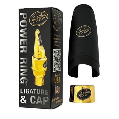 JodyJazz POWER RING Ligature HRA1 Gold w/Cap - Alto