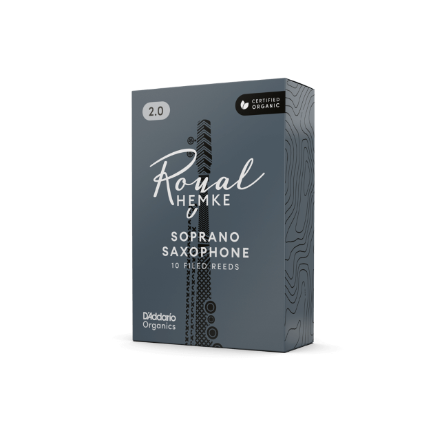 D'Addario Royal Hemke Organic Soprano Saxophone Reeds, Strength 2.5, 10-pack